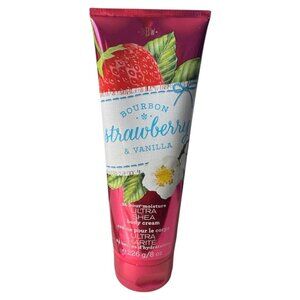 Retired Bath & Body Works Bourbon Strawberry & Vanilla Ultra Shea Body Cream 8oz